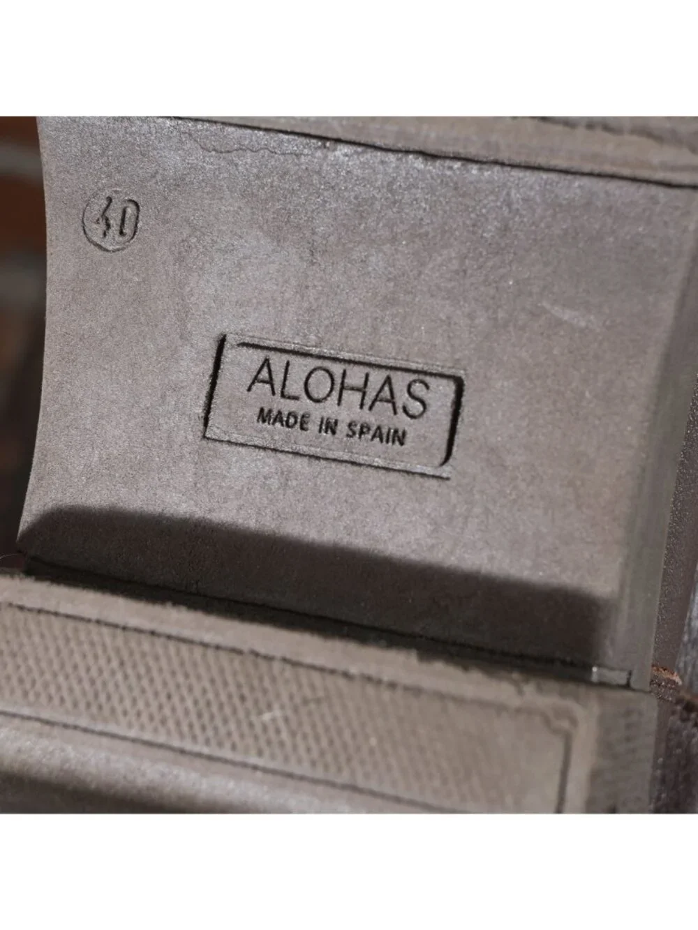 Alohas Brown Leather Chunky Lug Sole Knee High Boots EU 40 US 9 Made in Spain - Picture 7 of 8